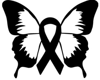 Butterfly Awareness Ribbon Sticker