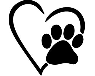 Heart Paw Animal Love Decal