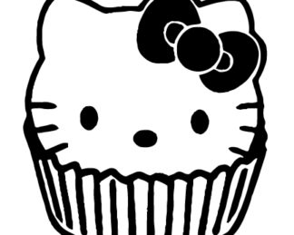 Hello Kitty Cupcake Sticker