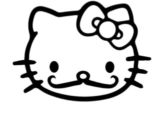 Hello Kitty Moustache Decal