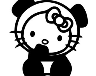 Hello Kitty Panda Baby Decal