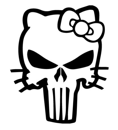Hello Kitty Punisher Decal