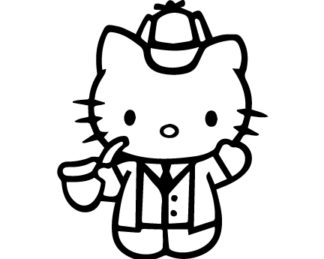 Hello Kitty Sherlock Holmes Decal