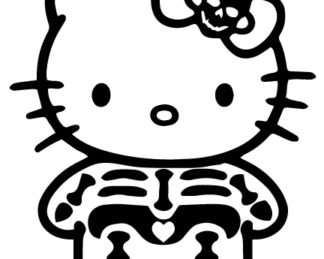 Hello Kitty Skeleton Sticker