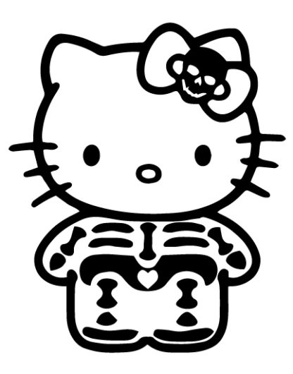 Hello Kitty Skeleton Sticker