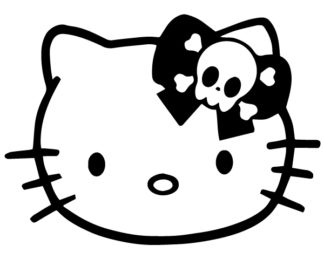Hello Kitty Skull Bow Sticker