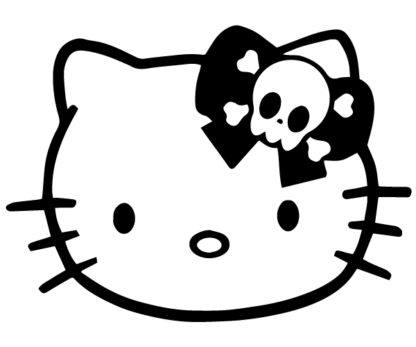 Hello Kitty Skull Bow Sticker