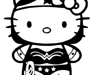Hello Kitty Wonder Woman Sticker