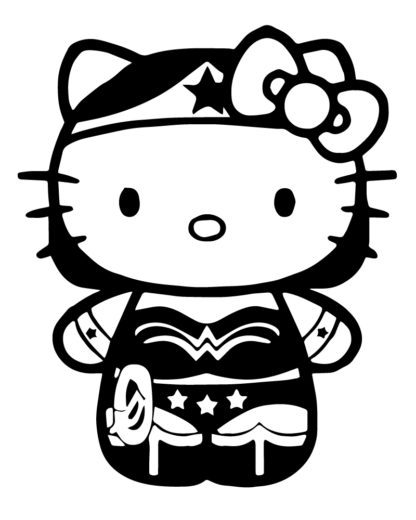 Hello Kitty Wonder Woman Sticker