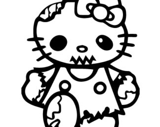 Hello Kitty Zombie Sticker