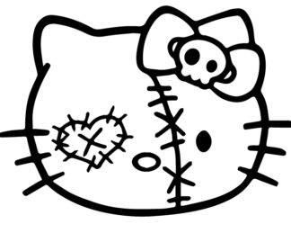 Hello Kitty Zombie Patch head Decal