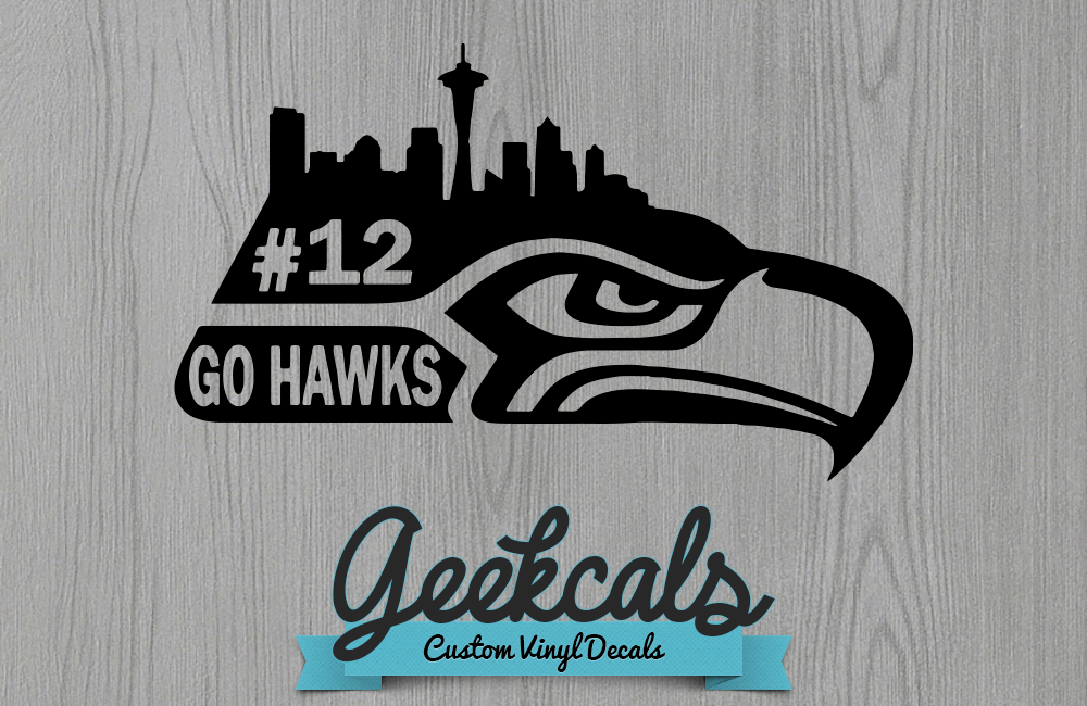 Seattle Seahawks With City Decal - Seahawks Wall Stickers
