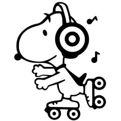 Skating Music Snoopy Sticker