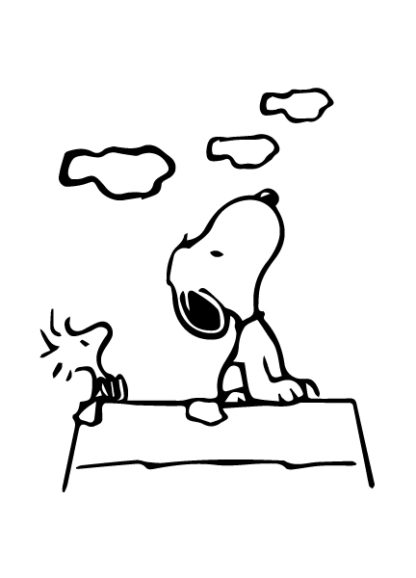 Snoopy and Woodstock Cloud Gazing Sticker