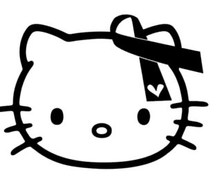 Hello Kitty Awareness Ribbon Vinyl Decal