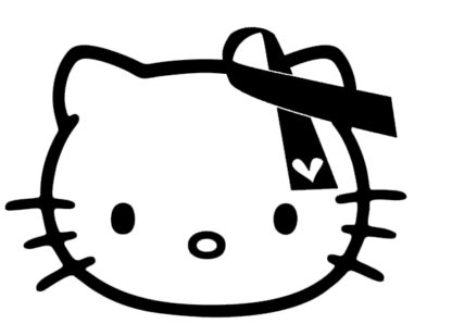 Hello Kitty Awareness Ribbon Vinyl Decal